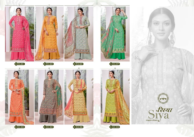 Harshit Siya New Exclusive Wear Heavy Cotton Embroidery Dress Material Collection